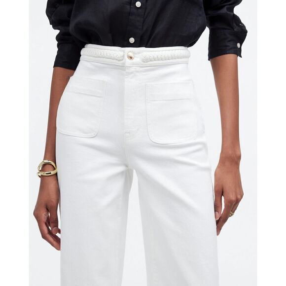 Madewell x Lisa Says Gah The Perfect Vintage Wide-Leg Crop Jean in White Size 31 - Picture 3 of 7